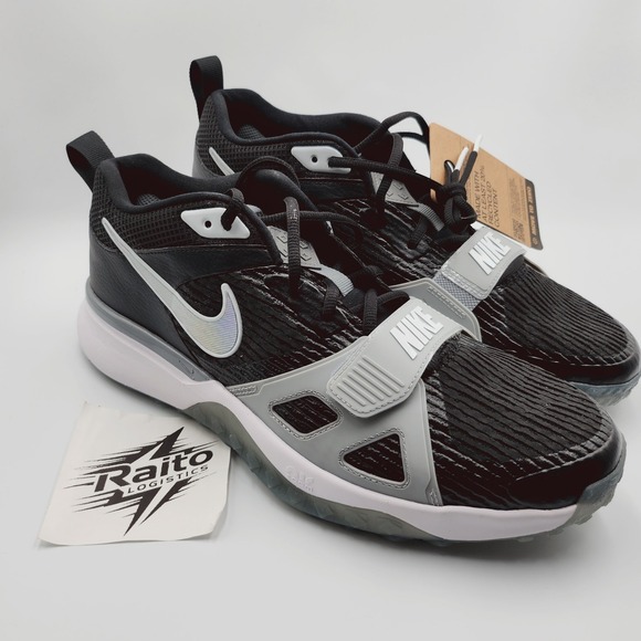 Mens Sz 12 Nike Baseball Shoes Air Zoom Diamond Elite Turf Black Gray FN4250-002 main image 4